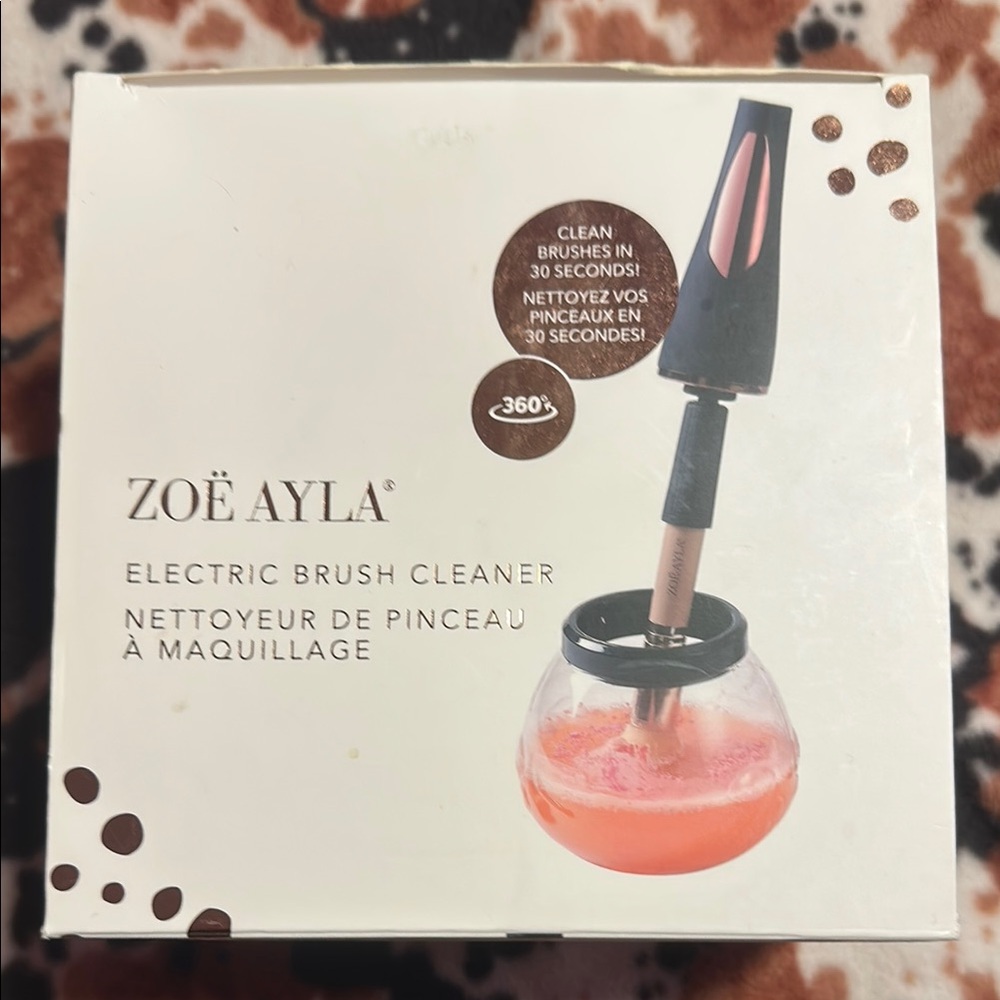 Zoe Ayla Electric Brush Cleaner - Black and Pink